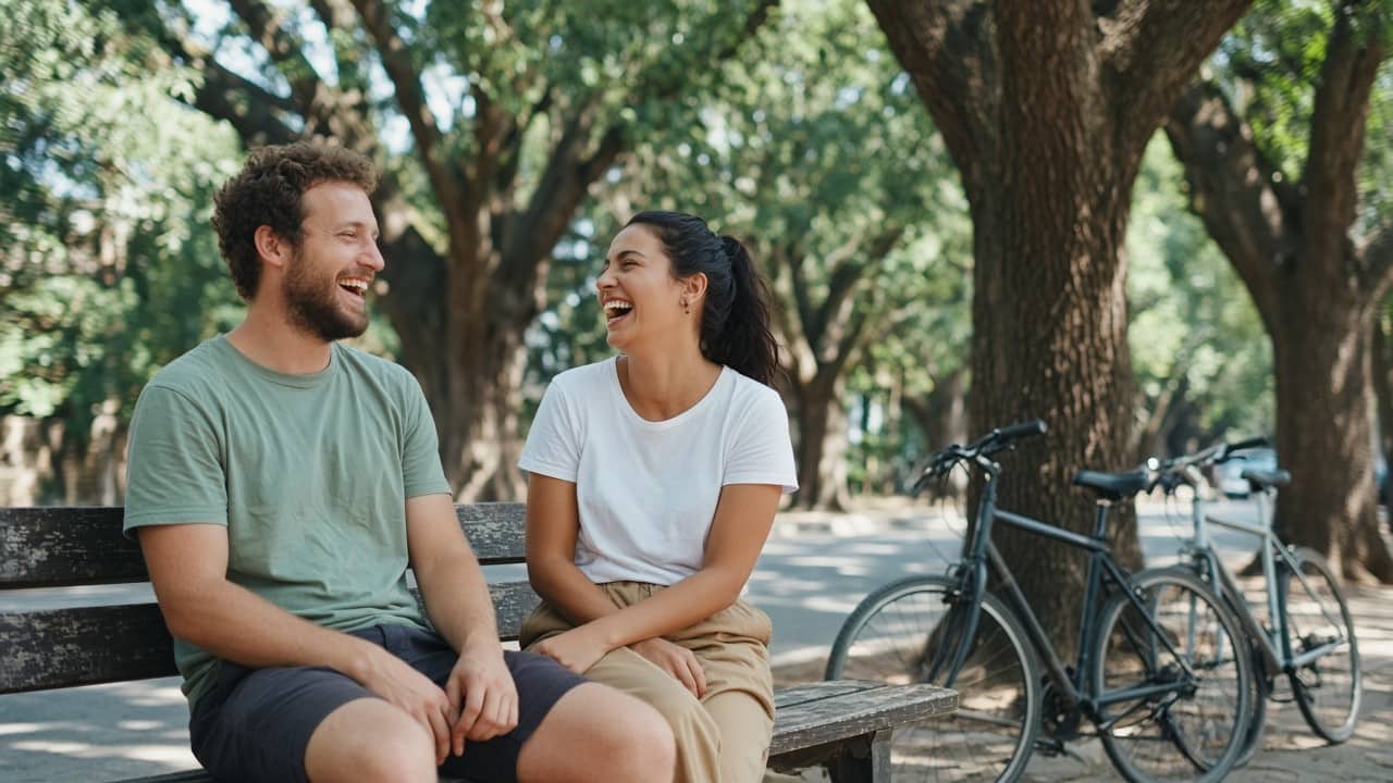 Two people chatting on a first date in Potchefstroom