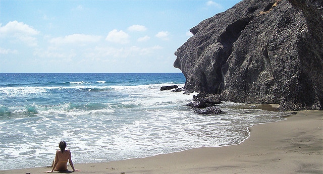 woman alone at beach