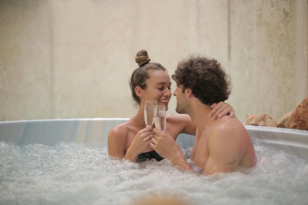 Couple having a date at a spa evening in Edinburgh